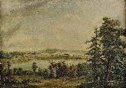 Carl Jonas Linnerhielm View over Hallsnas mansion oil on canvas